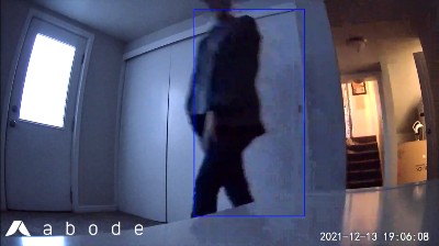 Home security expert Celeste Tholen testing the Abode Cam 2 in low-light conditions.