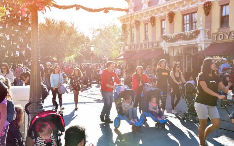 crowded street in Disneyland