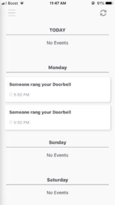 screenshot of simplisafe notifications