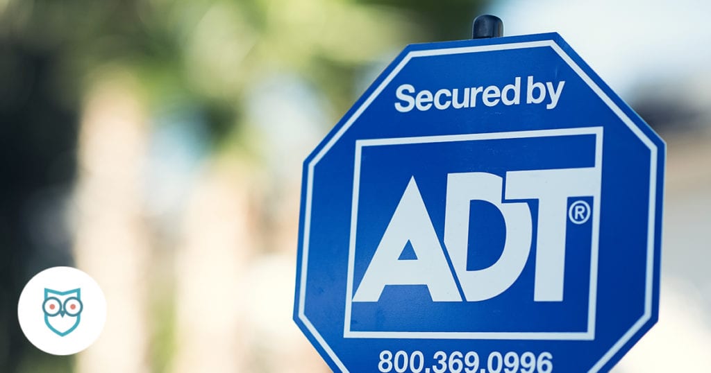 ADT security sign closeup