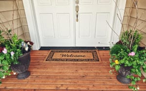 front door with doormat