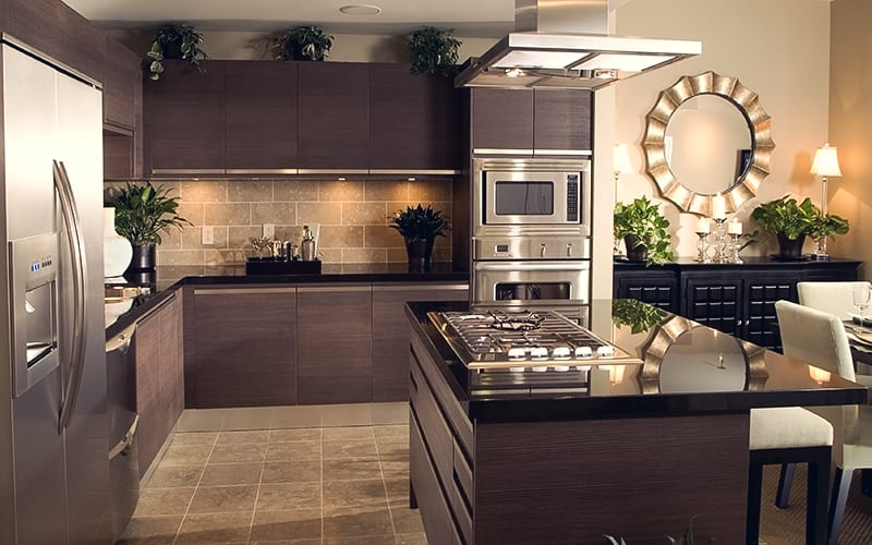 a pristine smart kitchen