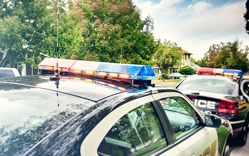 police cars on street