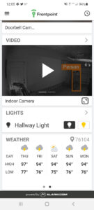 Frontpoint app weather