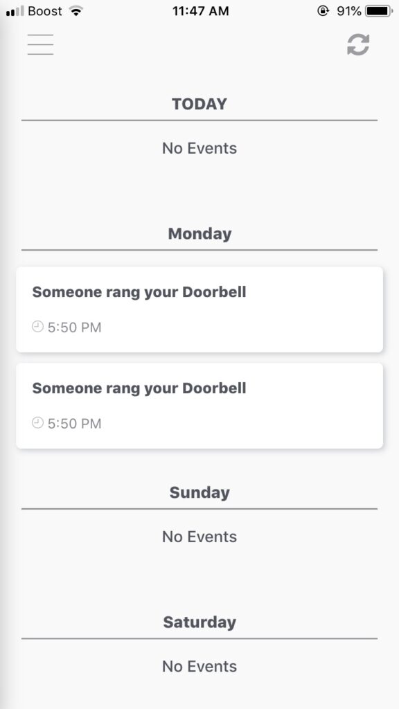 SimpliSafe doorbell notifications