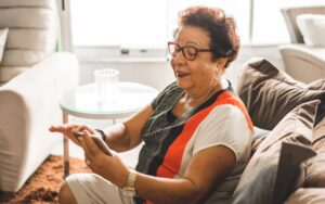 senior woman using cellphone