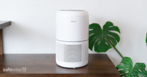 leviot core air purifier next to plant