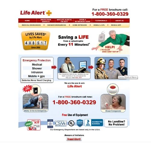 Life Alert web page