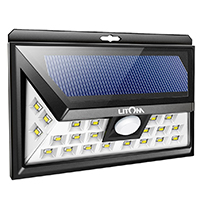 black and white solar litom outdoor security light