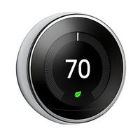 Nest learning thermostat - silver and black