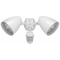 white bullet floodlights, 2 heads