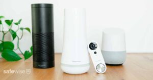 simplisafe equipment on table with amazon alexa