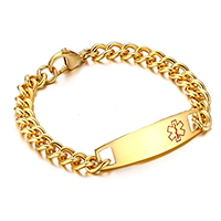 unisex medical alert chain bracelet