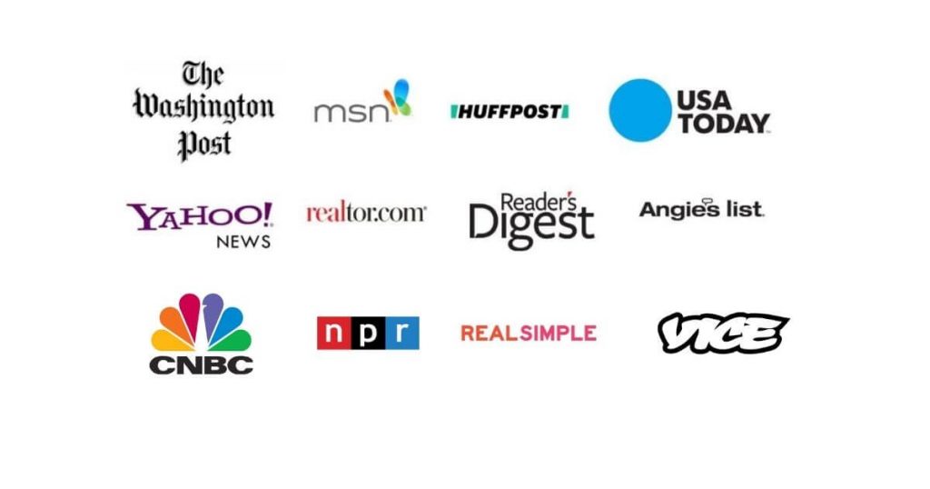 SafeWise has been mentioned in the Washington Post, MSN, Huffpost, USA Today, Yahoo! News, realtor.com, Reader's Digest, Angie's List, CNBC, NPR, RealSimple, and Vice