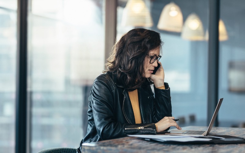 woman working at computer