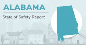 Outline of Alabama with title "Alabama State of Safety Report"